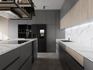 Big Modern Stile Kitchen 3D Model