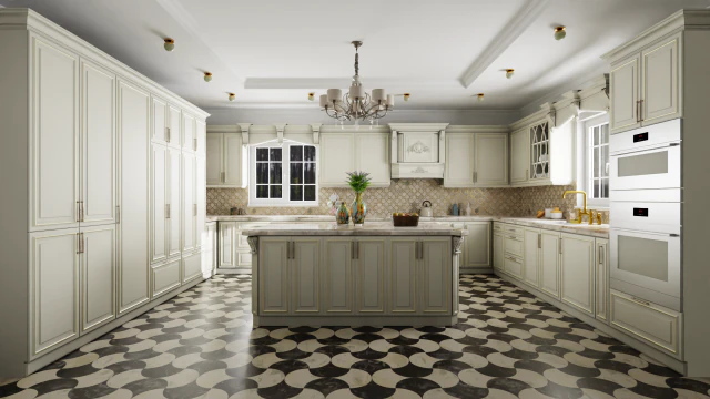 Классическая американская кухня 3D Модель .c4d .max .obj .3ds .fbx .stl .blend 