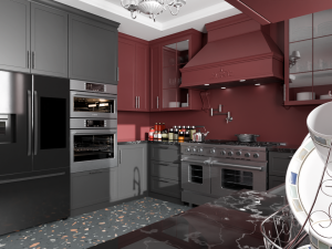 Red Kitchen New York Model 3D