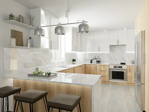 WhiteWood Kitchen 3D Model
