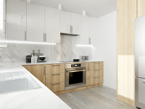 WhiteWood Kitchen 3D Model