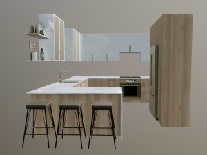 WhiteWood Kitchen 3D Model