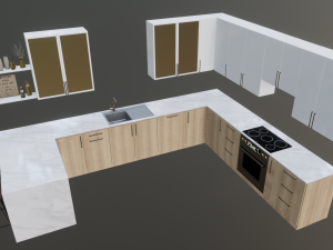 WhiteWood Kitchen 3D Model