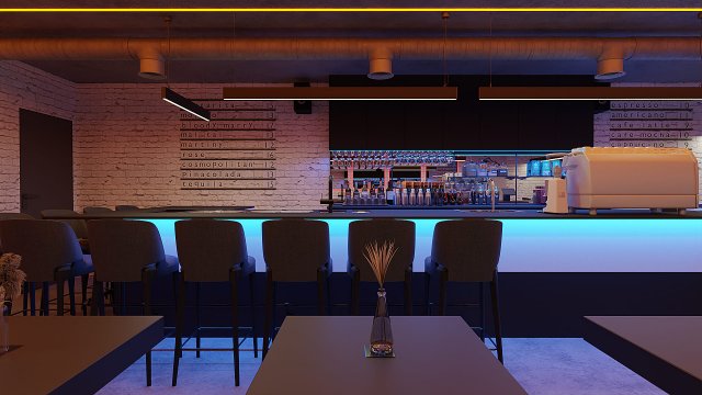 Loft CafeBar Canada Modelo 3D .c4d .max .obj .3ds .fbx .stl .blend 