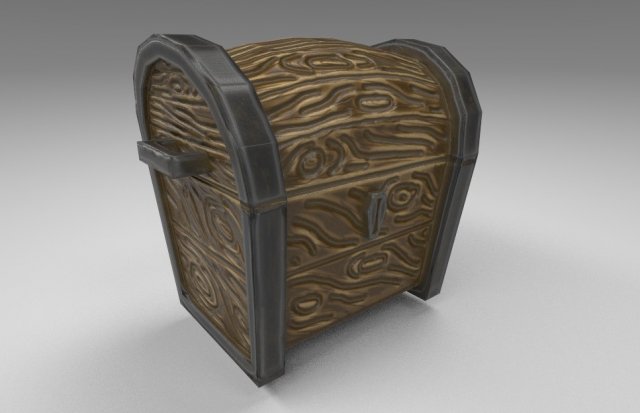 stylized chest Model 3D .c4d .max .obj .3ds .fbx .stl .blend