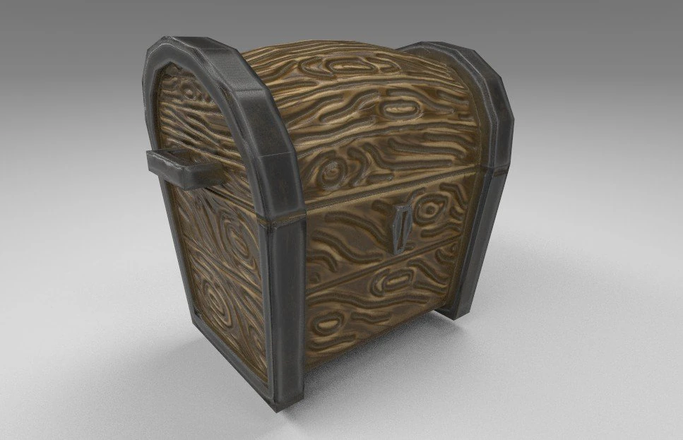 stylized chest 3D Model .c4d .max .obj .3ds .fbx .stl .blend 