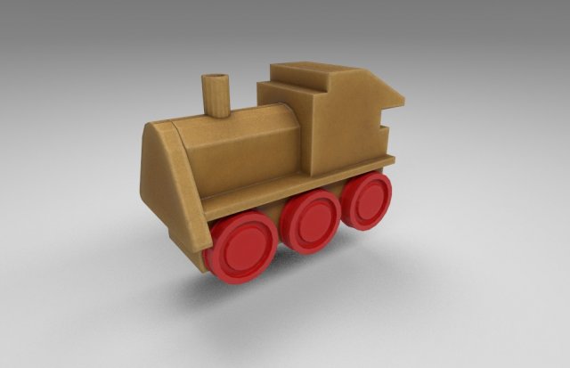 stylized wooden train Modello 3D .c4d .max .obj .3ds .fbx .stl .blend 