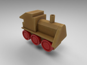 stylized wooden train Modello 3D