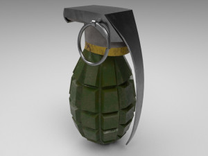 military stylized hand granade Model 3D