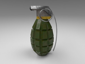 military stylized hand granade 3D Model