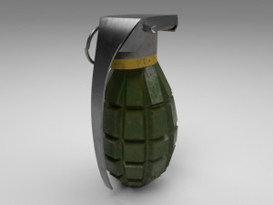 military stylized hand granade 3D Model