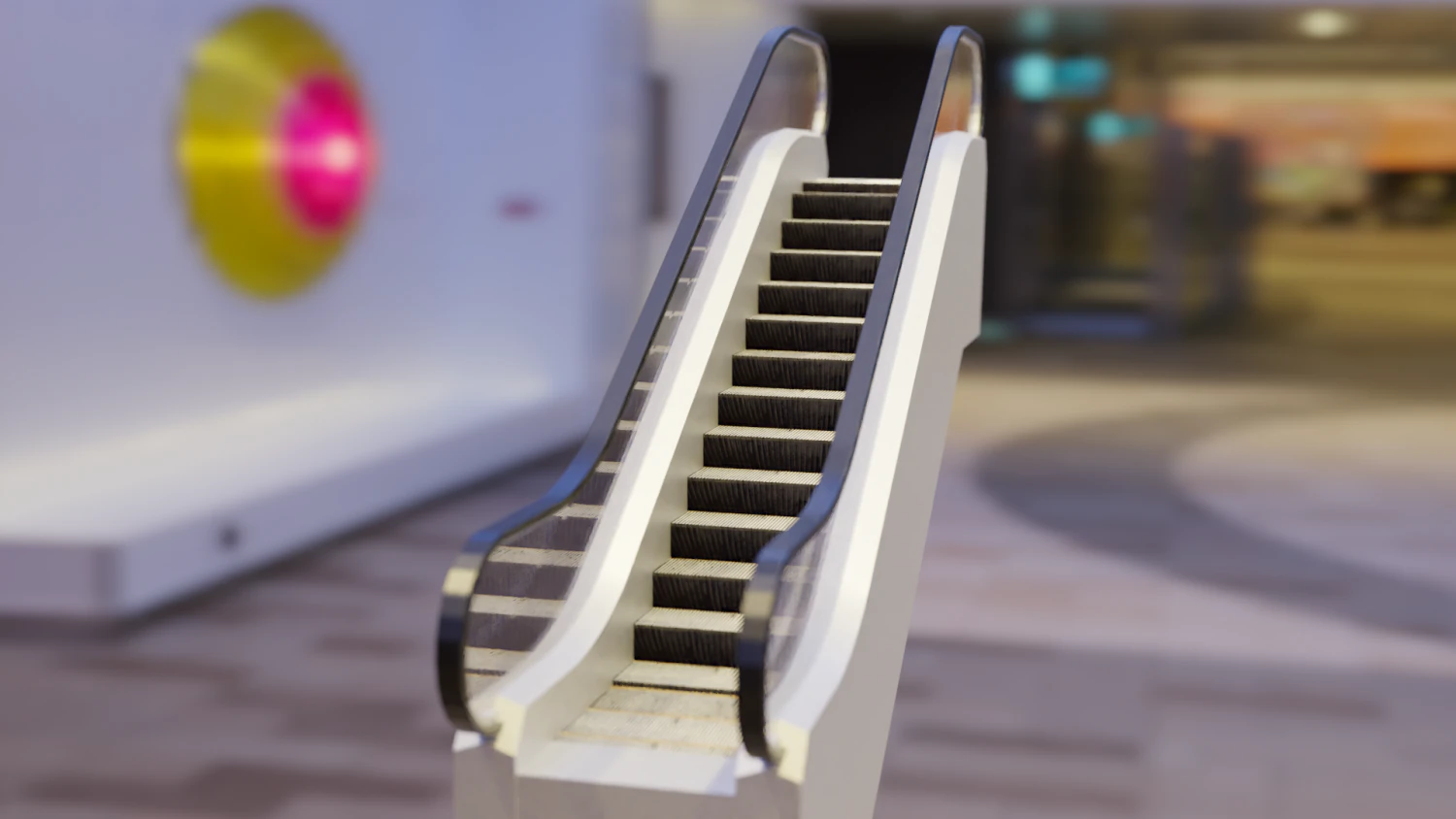 Mechanical staircase 3D Model .c4d .max .obj .3ds .fbx .stl .blend 