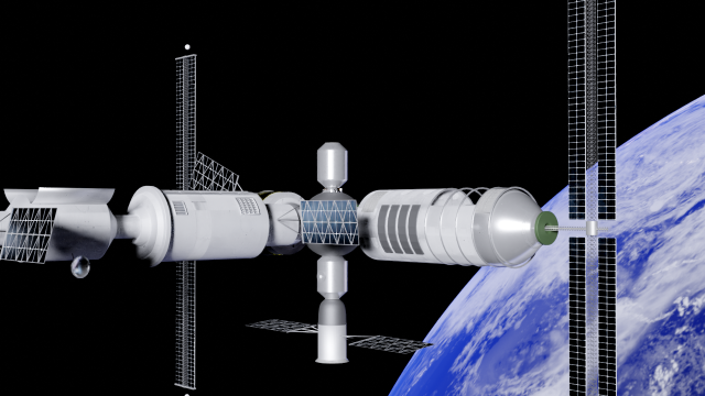 Space station 3Dモデル .c4d .max .obj .3ds .fbx .stl .blend 