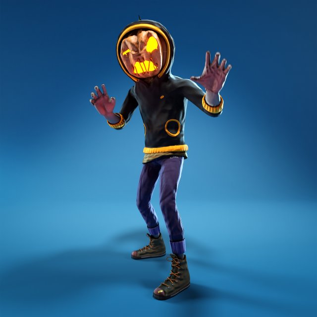 halloween pumpkin character 3D Model .c4d .max .obj .3ds .fbx .stl .blend 