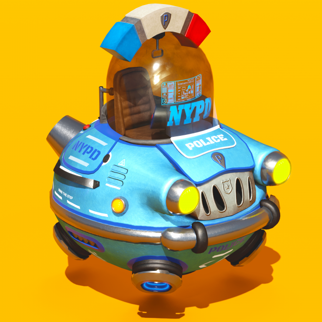 flying sci-fi car 3D Модель .c4d .max .obj .3ds .fbx .stl .blend 