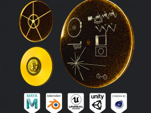 Złota płyta podr&oacute;żnika Model 3D