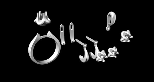 jewellery 3D printmodel .c4d .max .obj .3ds .fbx .stl .blend 