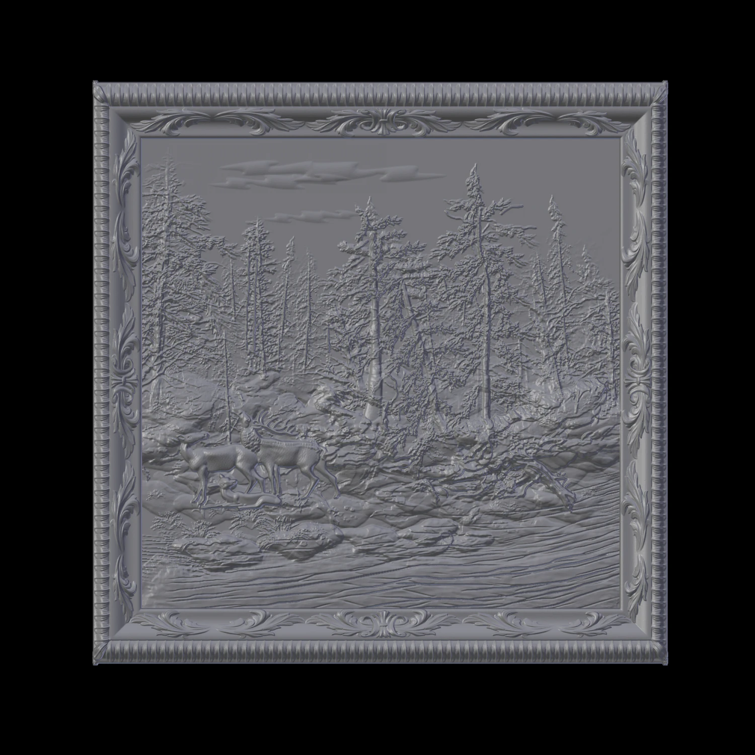 hunting theme 3D Print Model .c4d .max .obj .3ds .fbx .stl .blend 