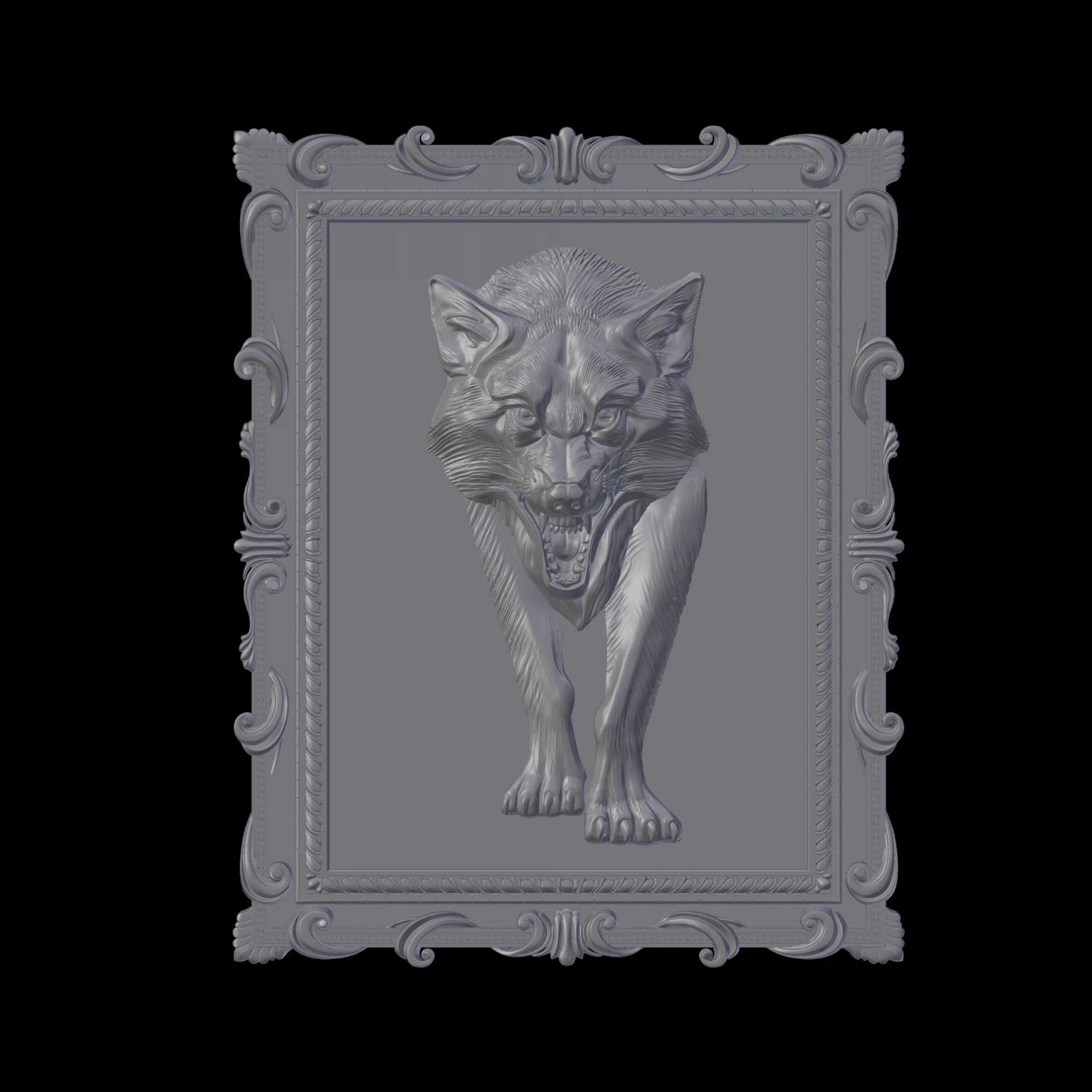 wolf 3D Print Model .c4d .max .obj .3ds .fbx .stl .blend 