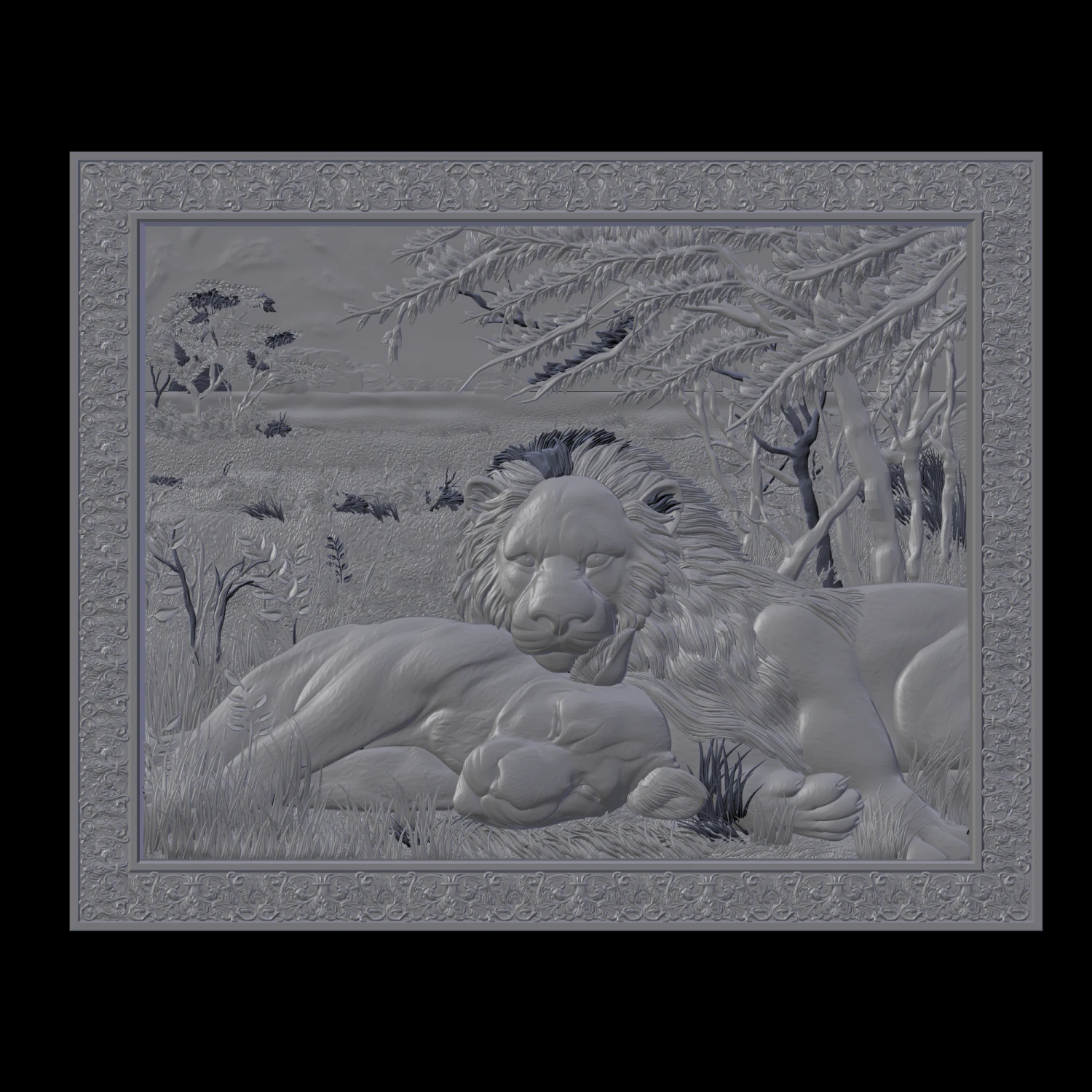 lions 3D Print Model .c4d .max .obj .3ds .fbx .stl .blend 