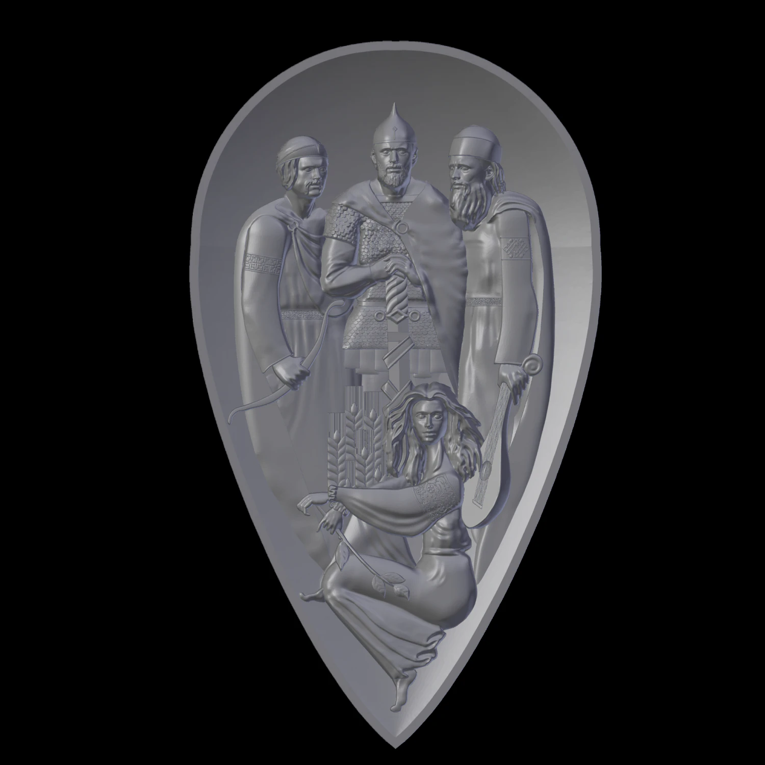 osnovateli kieva 3D Print Model .c4d .max .obj .3ds .fbx .stl .blend 