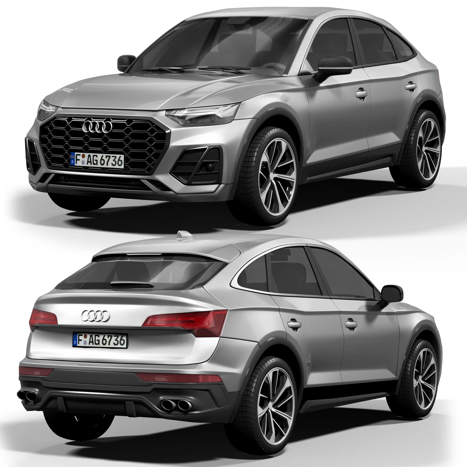 Audi SQ5 Sportback 3D Model .c4d .max .obj .3ds .fbx .stl .blend 
