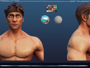 Stylized Male Anatomy Game Model Basemesh Low-poly 3D 模型