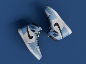 NIKE Air Jordan 1 x Off-White Blue 3D model