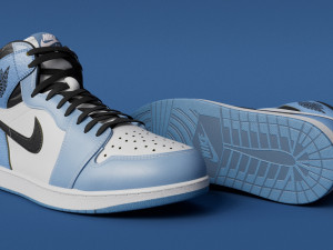 AirJordan 1 Retro HighOG Color Blue 3D Model
