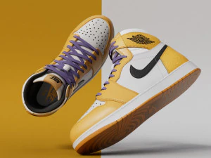 에어 조던 1 레트로 하이 OG 컬러 오렌지 3D 모델