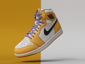 AirJordan 1 Retro HighOG Color Orange Modelo 3D