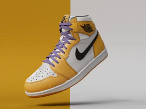 AirJordan 1 Retro HighOG Color Orange 3D Model