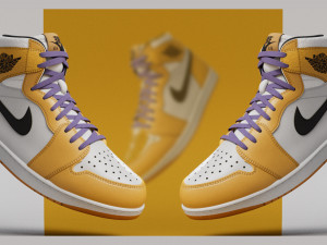 AirJordan 1 Retro HighOG Color Orange Modelo 3D