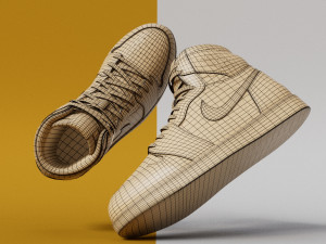 AirJordan 1 Retro HighOG Color Orange Modelo 3D
