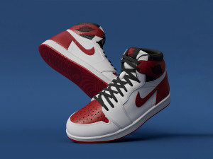 Model 3D Air Jordan 1 Retro High OG Red 3Dモデル
