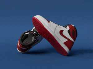 Model 3D Air Jordan 1 Retro High OG Red 3D Model