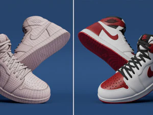 Model 3D Air Jordan 1 Retro High OG Red 3D Model