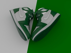 3D model Off White x Nike Dunk Pine Green VR / AR / low-poly