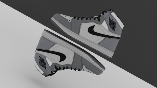 AirJordan 1 Retro HighOG Color Gray Tekstur CG .c4d .max .obj .3ds .fbx .stl .blend 