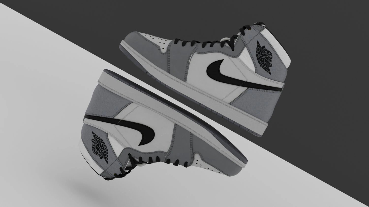 AirJordan 1 Retro HighOG Color Gray CG Textures .c4d .max .obj .3ds .fbx .stl .blend 