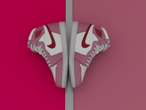 AirJordan 1 Retro HighOG Color Pink Red Girls 3D Model