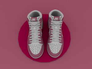 AirJordan 1 Retro HighOG Color Pink Red Girls Modelo 3D