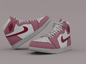 AirJordan 1 Retro HighOG Color Pink Red Girls Modelo 3D