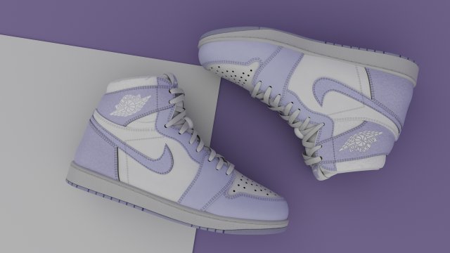 AirJordan 1 Retro HighOG Purple 3D in 3DExport