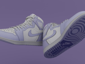 AirJordan 1 Retro HighOG Purple 3D Model