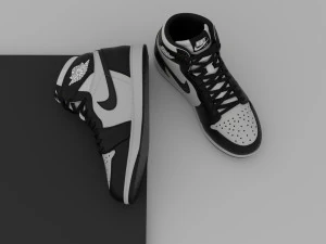 에어 조던 1 레트로 하이 OG 블랙 화이트 3D 모델