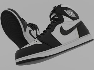 AirJordan 1 Retro HighOG Black White 3D Model