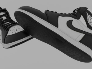 AirJordan 1 Retro HighOG Black White 3D Model