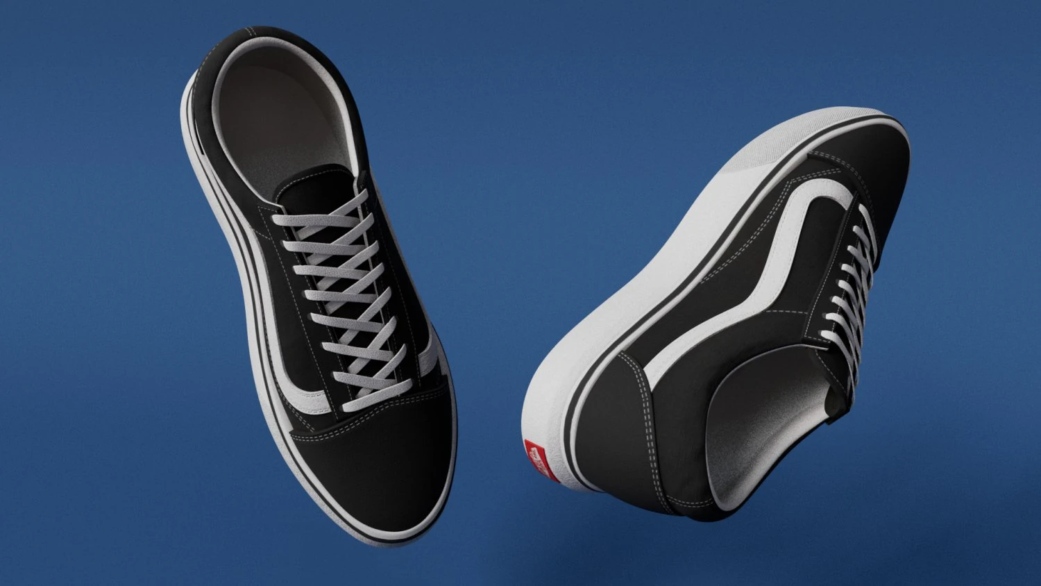 Shose VansOldSkool Black 3D Model .c4d .max .obj .3ds .fbx .stl .blend