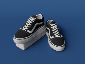 Shose VansOldSkool Black Modelo 3D